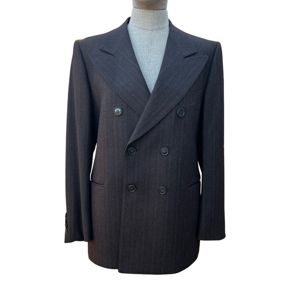 Vintage Double Breasted Oversized Pinstripe Blazer - Picture 1 of 11